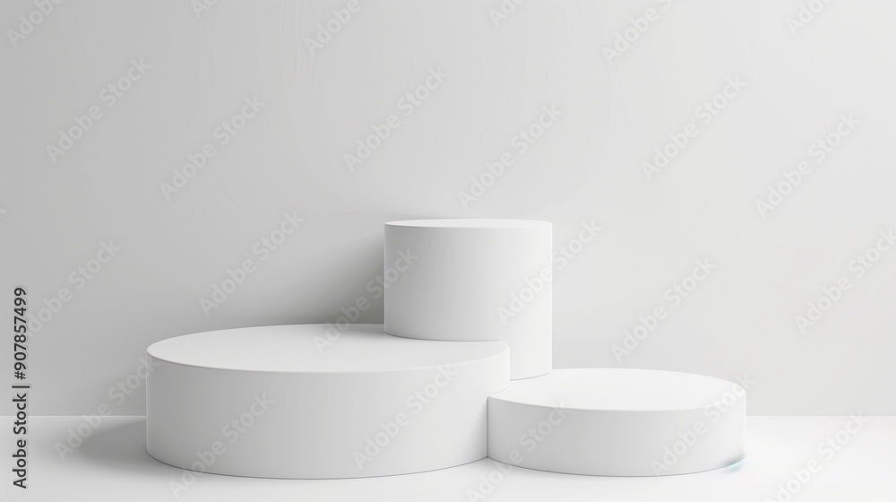 minimalistic white background with Podium minimalistic white background with Podium