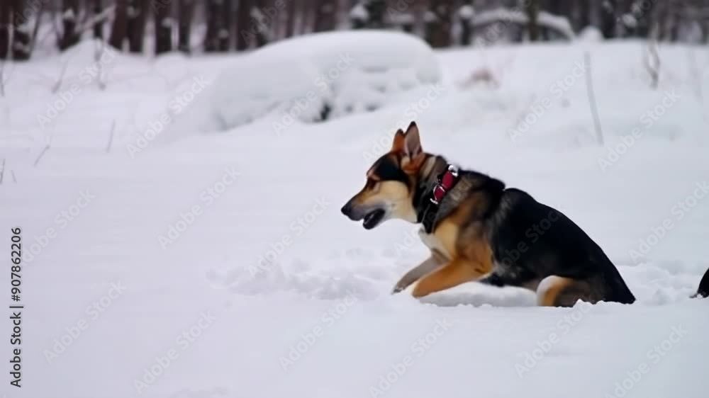 German Shepherd Playing in the Snow German Shepherd Playing in the Snow