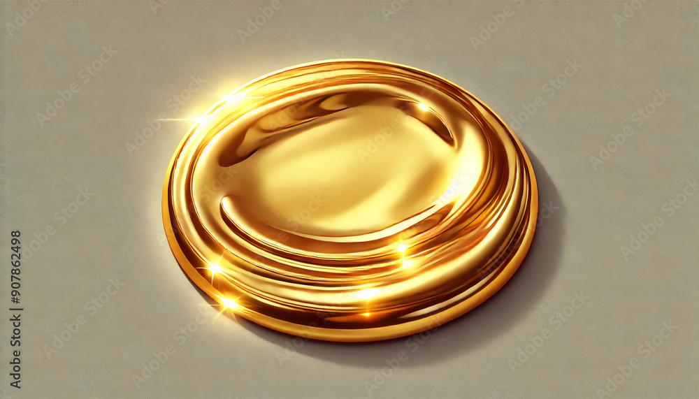Detailed illustration of a gold surface with reflections and shadows Detailed illustration of a gold surface with reflections and shadows