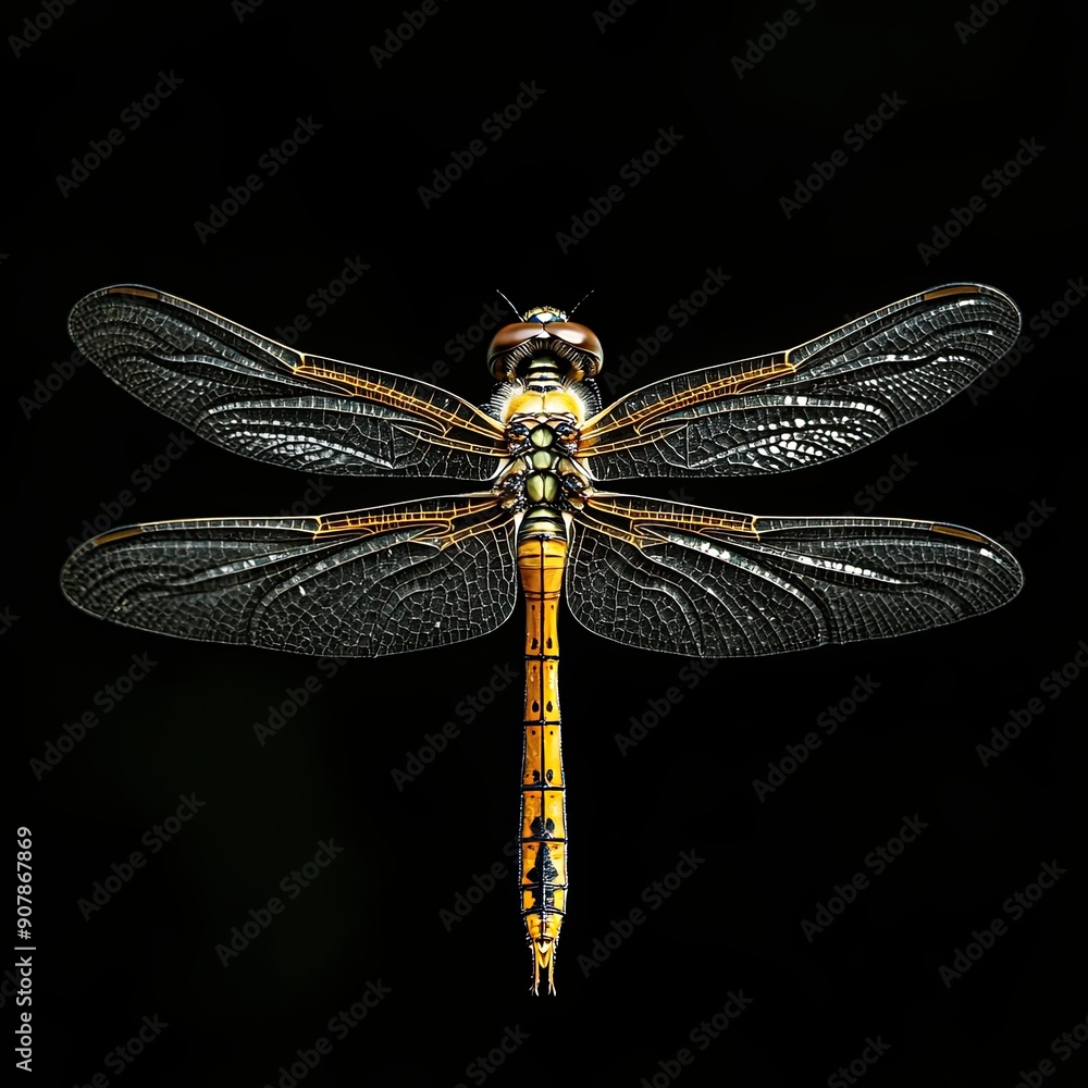 Dragonfly isolated on black background Dragonfly isolated on black background