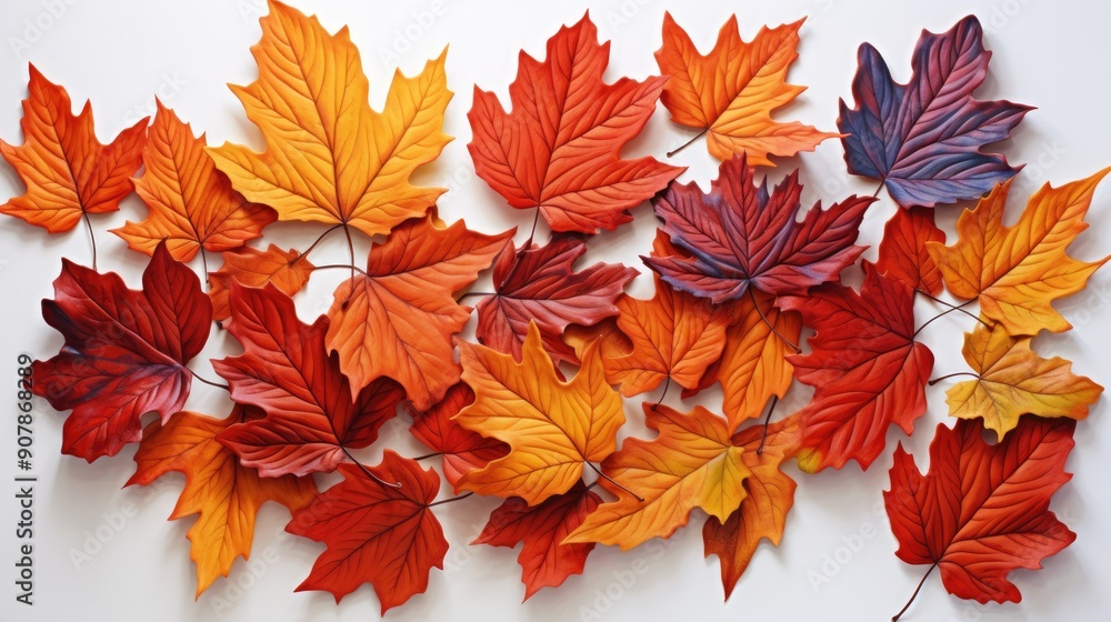 Fallen autumn leaves on white background Fallen autumn leaves on white background