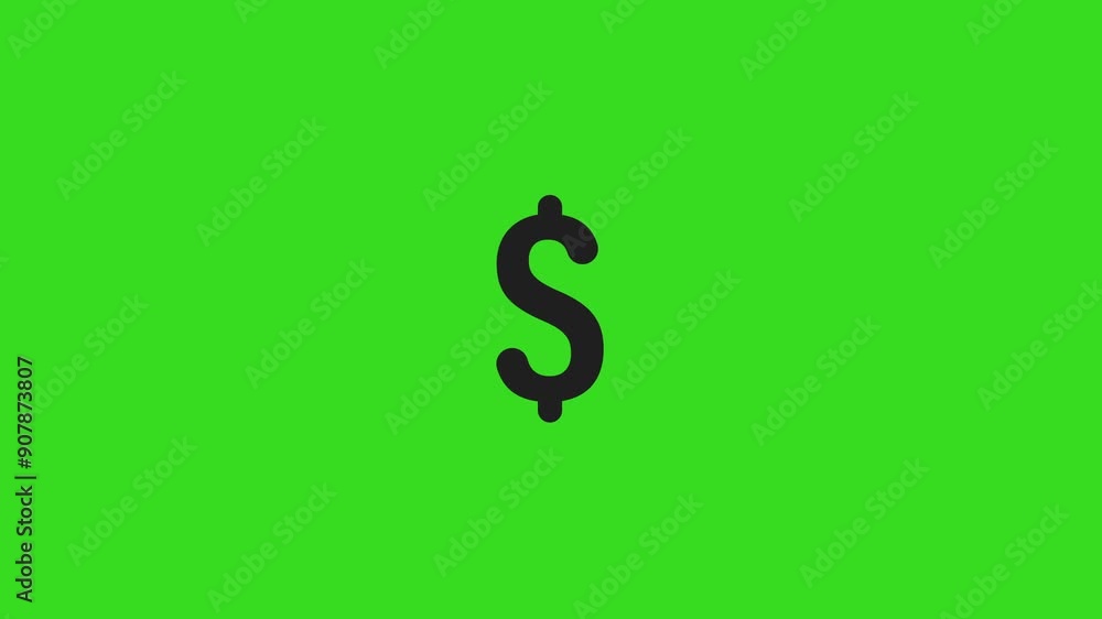 Dollar usd sign animated video
