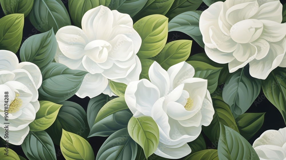 a leafy pattern wavy flowers painting UHD Wallpaper a leafy pattern wavy flowers painting UHD Wallpaper