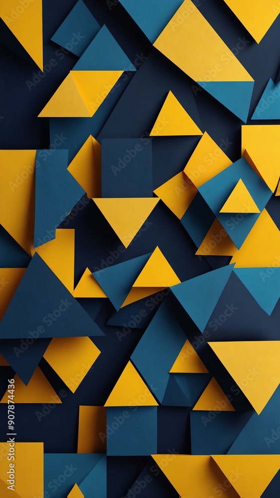 blue yellow geometric shapes abstract background illustration copy space design blue yellow geometric shapes abstract background illustration copy space design