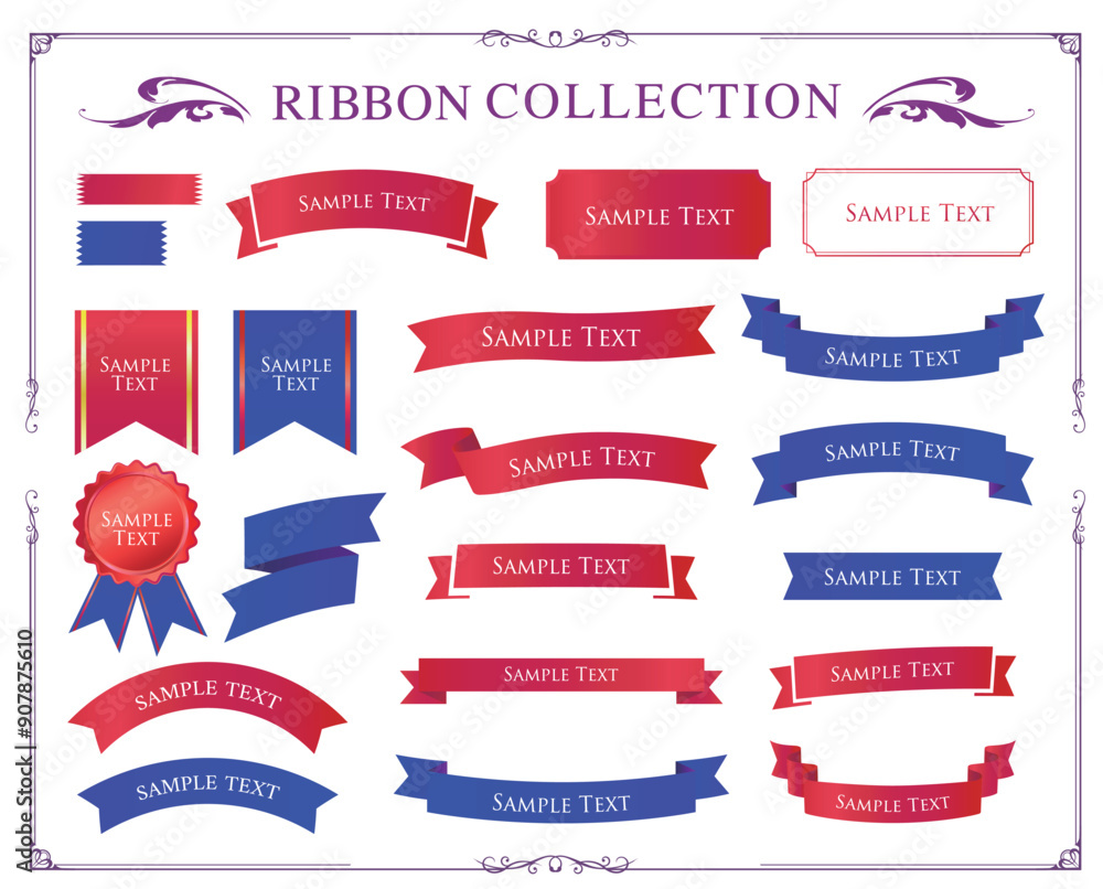 Elegant Ribbon Illustration Collection