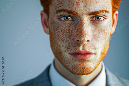 Lifelike 3D Render of Business Professional with Freckles photo