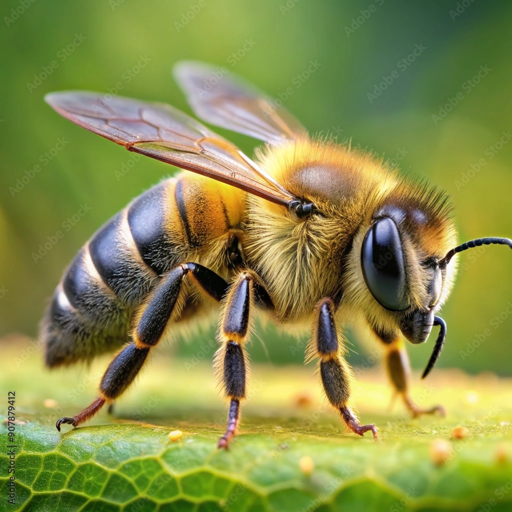 Busy Bee Pollinating a Flower Busy Bee Pollinating a Flower