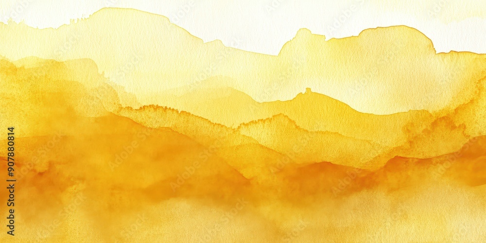 Abstract Watercolor Landscape with Yellow Hues Abstract Watercolor Landscape with Yellow Hues