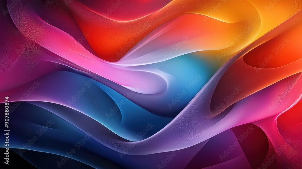 Fototapeta premium Abstract fluid shapes in vibrant colors, organic shapes, dynamic and modern
