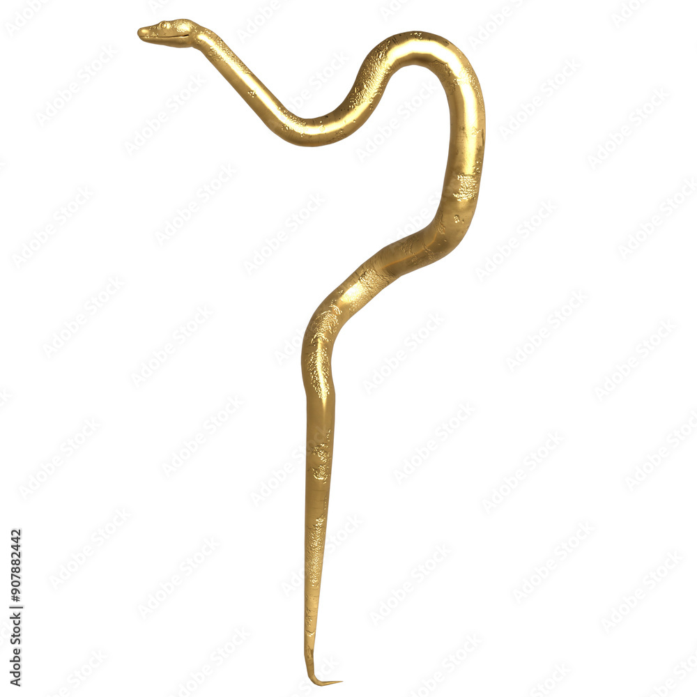 3d rendered illustration of a golden snake isolated on transparent background 3d rendered illustration of a golden snake isolated on transparent background