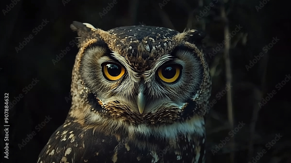 Obraz premium Close-up of a Great Spotted Owl