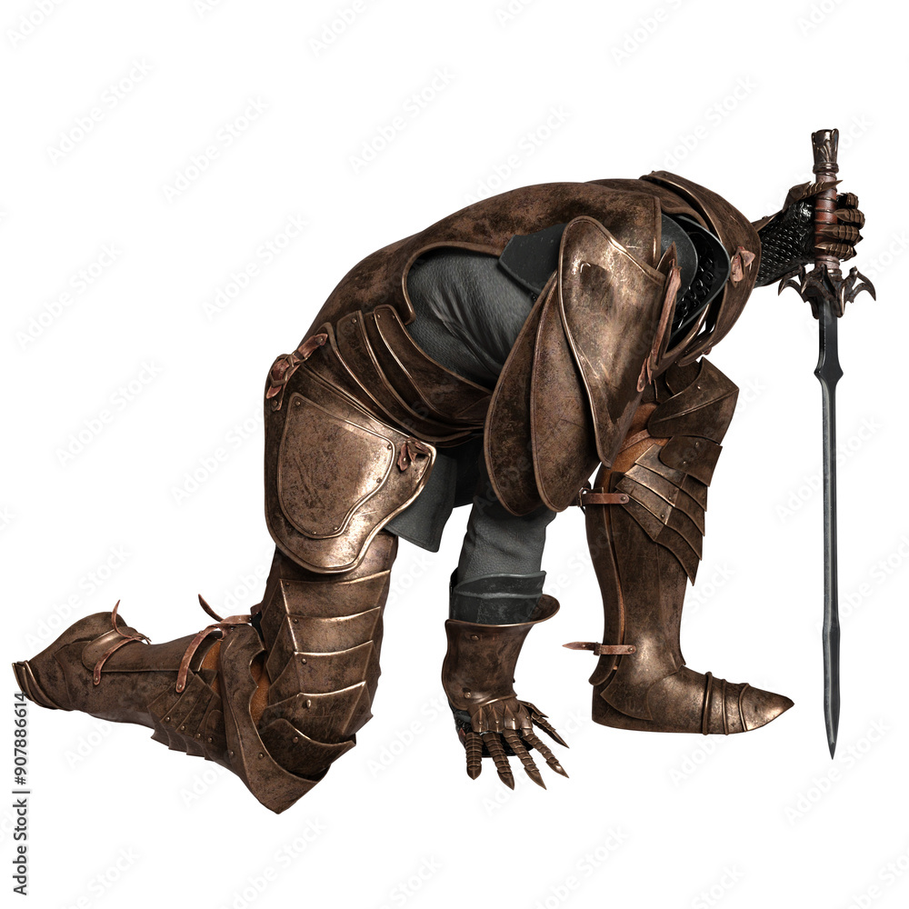 3D rendered illustration of a male armor with its helmet in a pose, isolated on transparent background 3D rendered illustration of a male armor with its helmet in a pose, isolated on transparent background