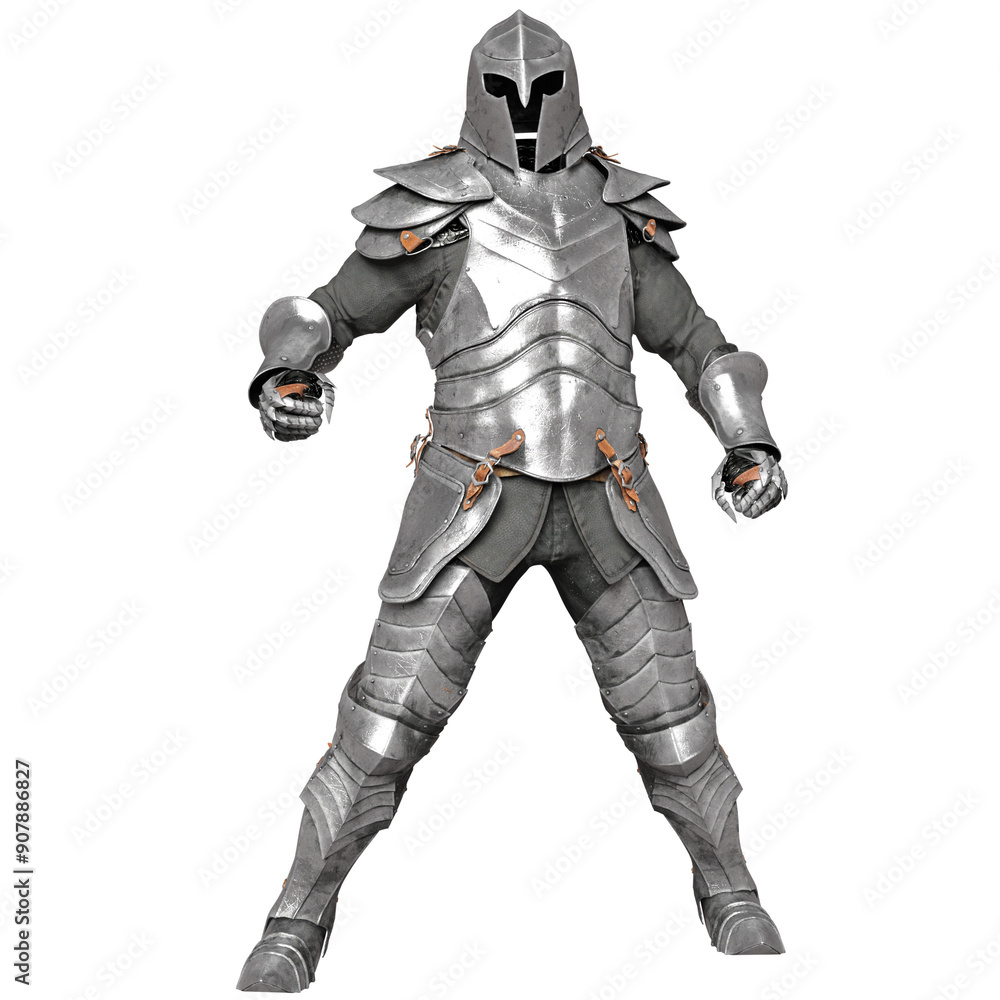 3D rendered illustration of a male silver armor with its helmet in a pose, isolated on transparent background 3D rendered illustration of a male silver armor with its helmet in a pose, isolated on transparent background