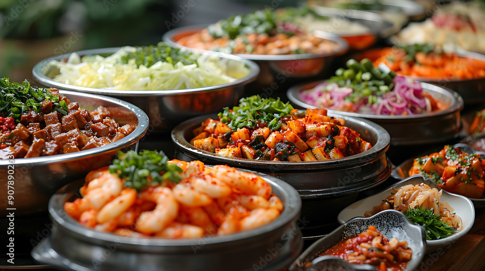 Authentic Korean kimchi bulgogi served at a traditional wedding reception in Seoul South Korea Authentic Korean kimchi bulgogi served at a traditional wedding reception in Seoul South Korea