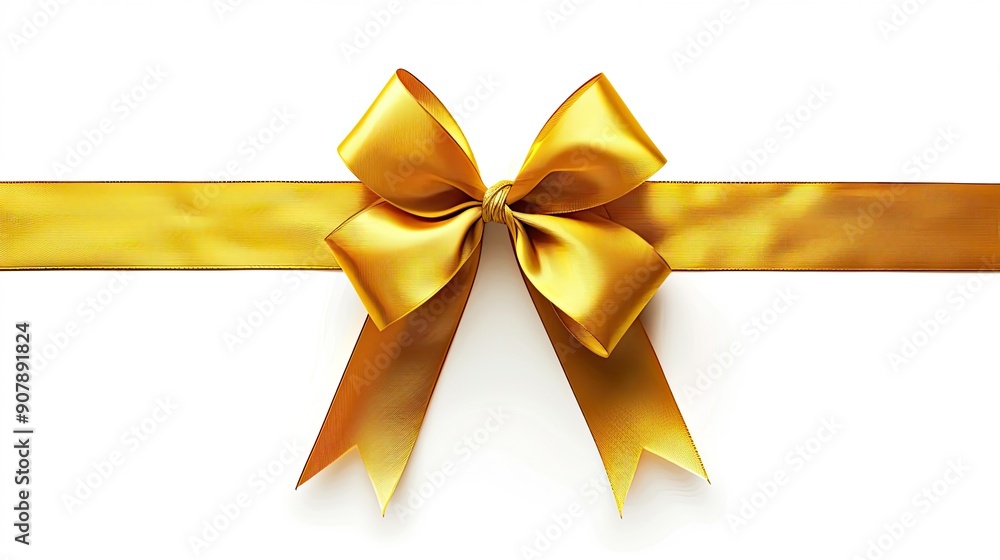 a gold ribbon and bow a gold ribbon and bow