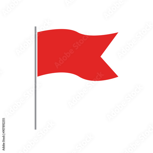 Red flag. Warning symbol. Red flag emoji. Red flags in relationships. Vector illustration.