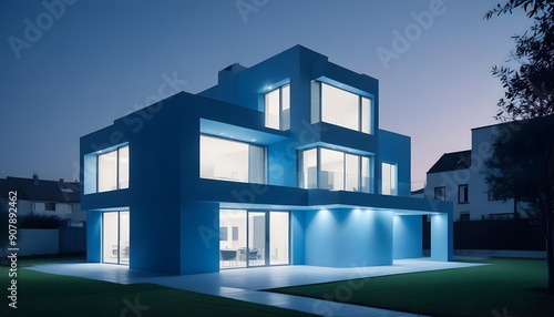 Modern minimalist private houses exhibit their stylish residential architecture exterior