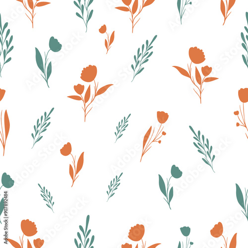 seamless pattern with autumn leaves