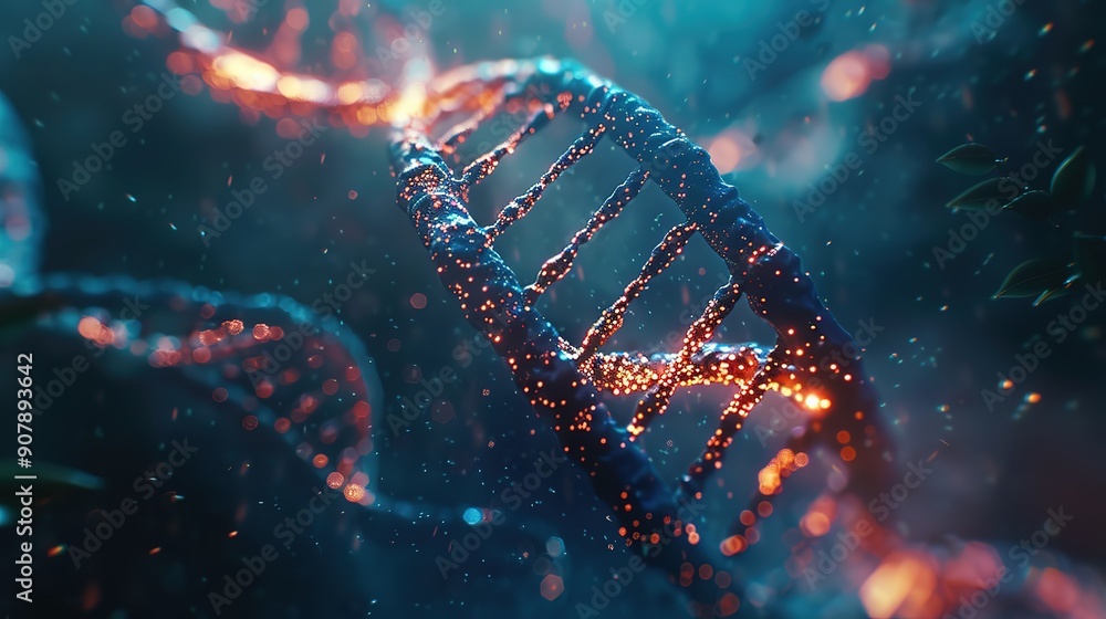 Superb Abstract techno background with connecting dots and lines and dna strand Superb Abstract techno background with connecting dots and lines and dna strand