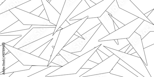 Abstract background with liens and triangles shape on white background. White and grey geometric overlapping rectangle pattern Geometric background soft shadows as patten ..White polygon textured 