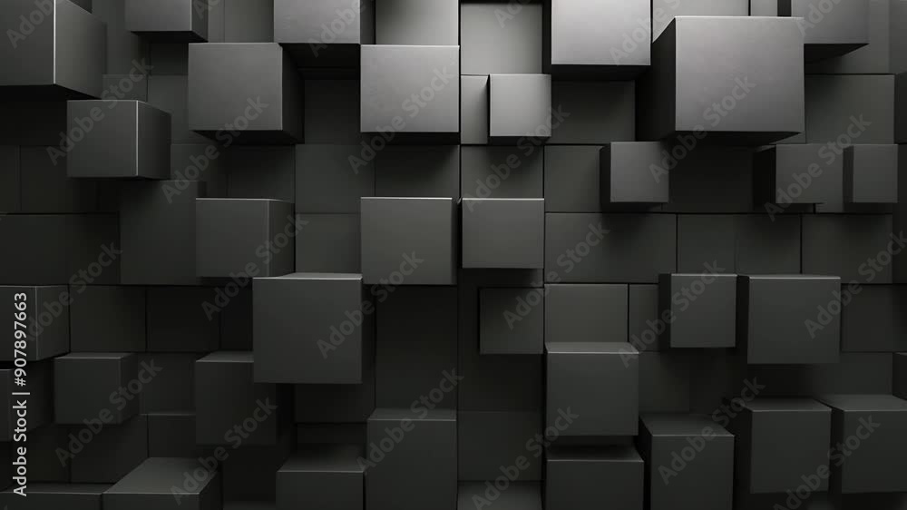 Abstract background of randomly arranged black cubes. Abstract background of randomly arranged black cubes.