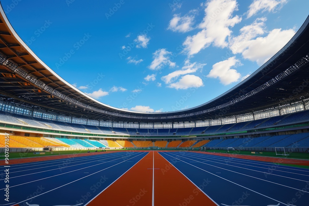 Running Track in a Professional Stadium Running Track in a Professional Stadium