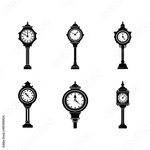 street clock vector silhouette