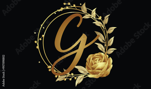 Letter G  Floral Logo Design Template Vector