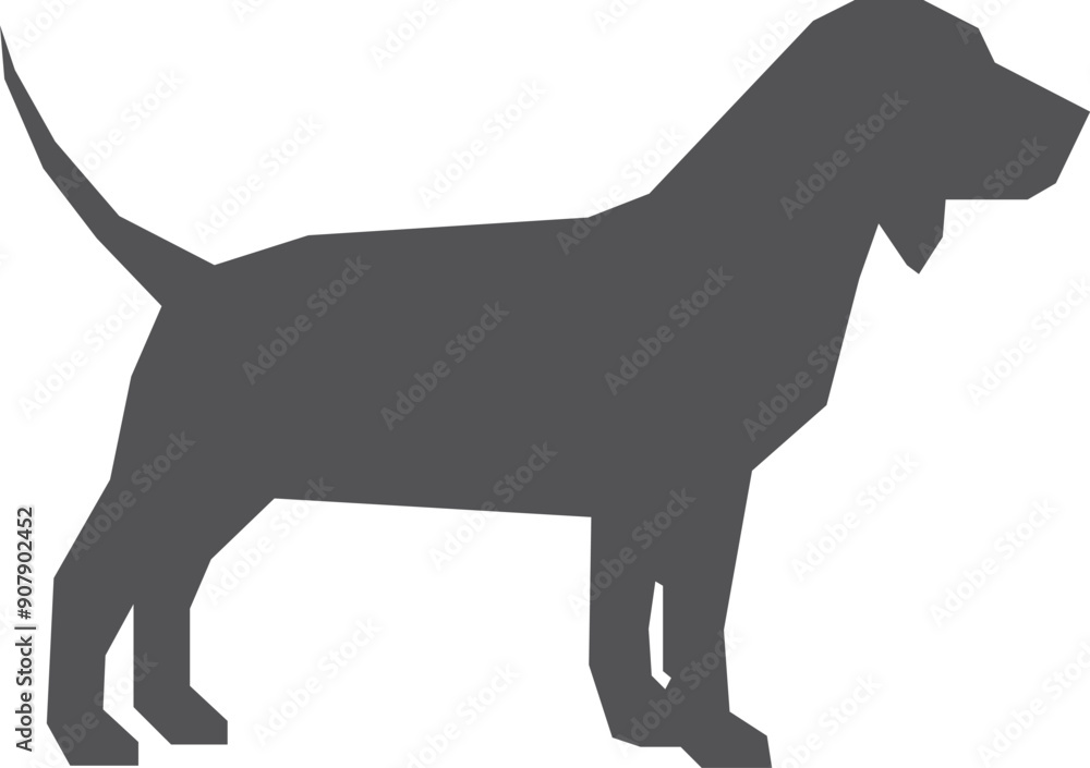 Beagle black silhouette. Animal icon. Dog side view Beagle black silhouette. Animal icon. Dog side view