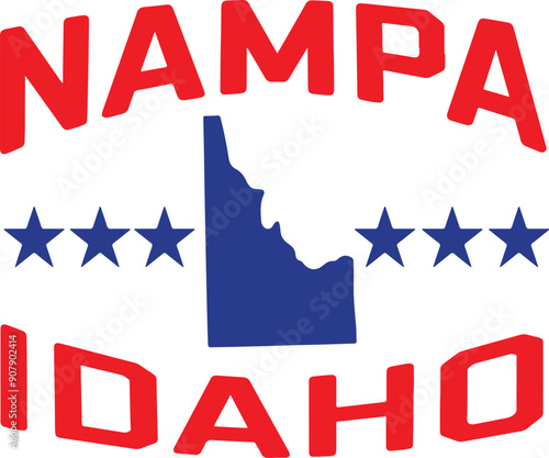 Obraz na plátně Nampa Idaho Vector