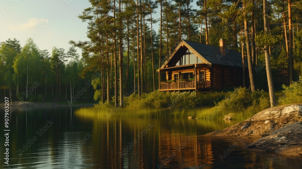 Secluded Forest Cabin with Lake View Secluded Forest Cabin with Lake View