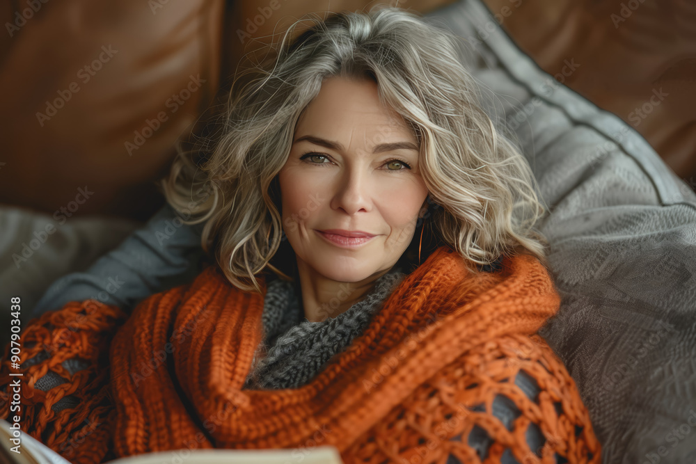 Reading Beautiful beautiful mature middle-aged woman 60 years old with healthy skin. Reading Beautiful beautiful mature middle-aged woman 60 years old with healthy skin.