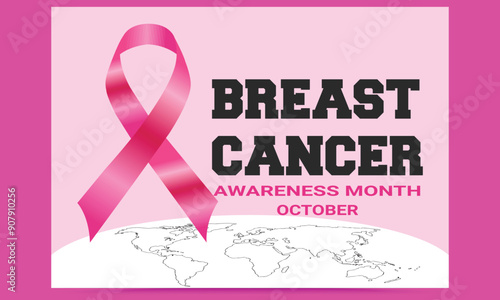 Breast Cancer Awareness Month. Set of vector greeting cards, banners, posters, covers.