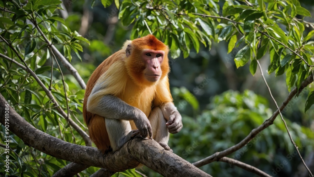 Fototapeta premium a monkey sitting on a tree