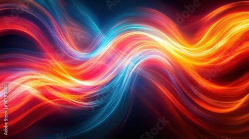 Wallpaper Mural Streams of light trails forming abstract patterns, organic shapes, dynamic and vibrant Torontodigital.ca