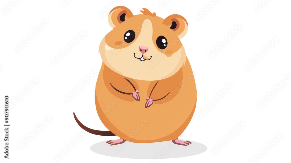 Cute cartoon hamster sitting and smiling, perfect for pet-related designs or children's illustrations. Isolated on transparent background. Cute cartoon hamster sitting and smiling, perfect for pet-related designs or children's illustrations. Isolated on transparent background.