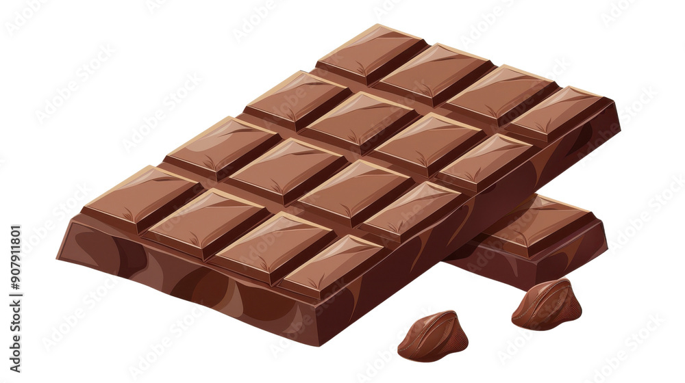 Delicious chocolate bar with smooth texture and rich flavor, perfect for sweet cravings or as an ingredient in desserts. Isolated on transparent background. Delicious chocolate bar with smooth texture and rich flavor, perfect for sweet cravings or as an ingredient in desserts. Isolated on transparent background.