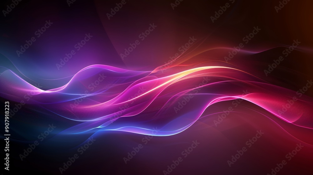 beautiful and colorful waves, smoke, fog flows on dark background
