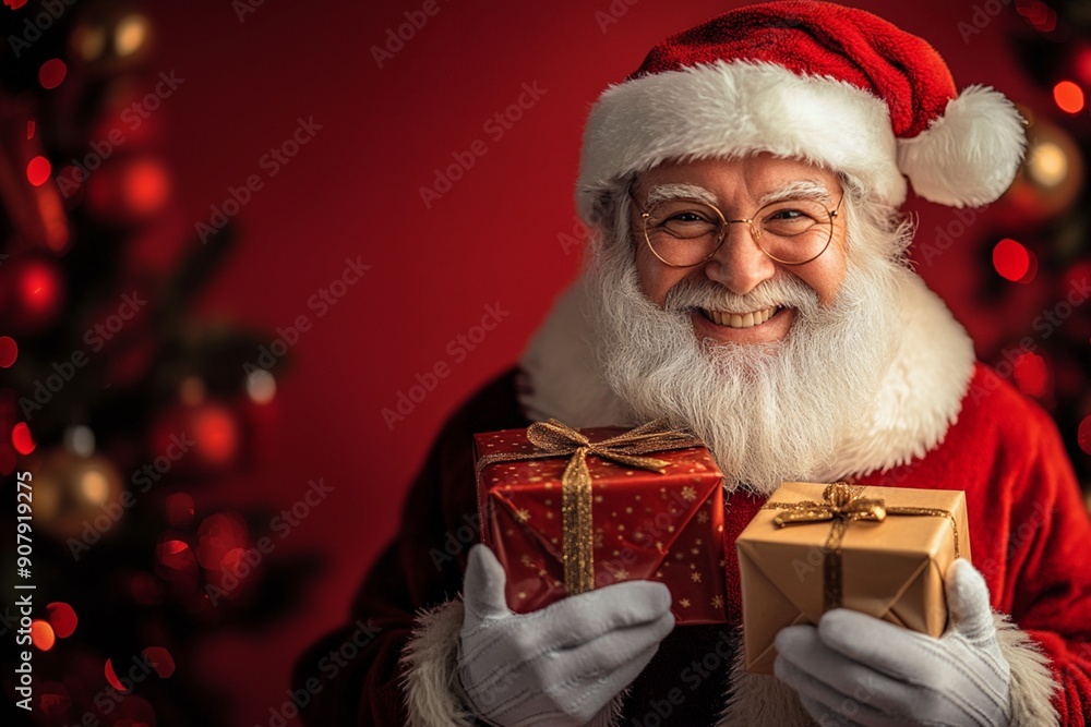 Santa Claus on a Red Background Santa Claus on a Red Background