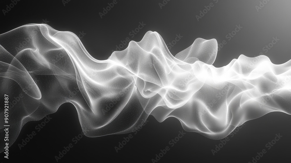 Obraz premium Smoke trails intertwining in an abstract form, organic shapes, mysterious and elegant