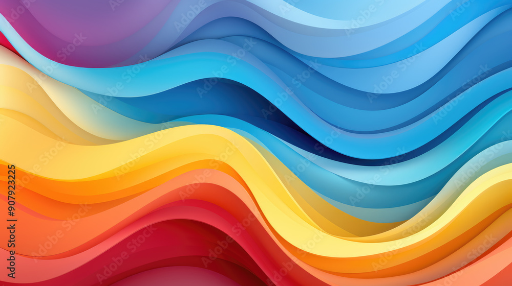 generated illustration of striking rainbow gradient wave background with smooth and flowing lines generated illustration of striking rainbow gradient wave background with smooth and flowing lines