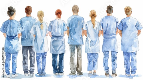 Doctors NHS strike watercolor style