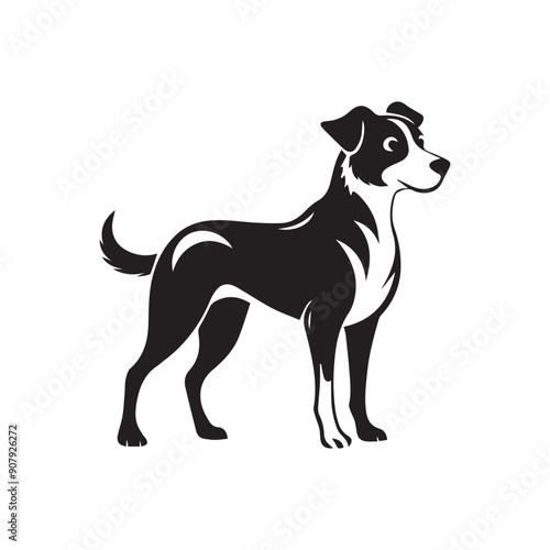 Dog vector art silhouette style illustration