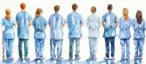 Doctors NHS strike watercolor style