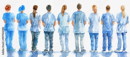 Doctors NHS strike watercolor style photo