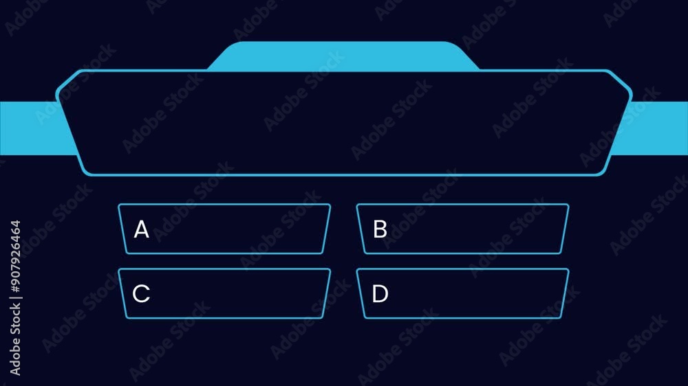 Quiz Neon Line Animation with option selection in blue background Quiz Neon Line Animation with option selection in blue background