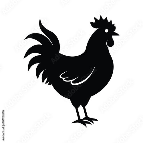 Download A chicken silhouette illustration Vector File.