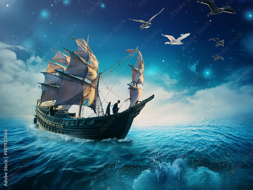 Obraz premium ship in the sea