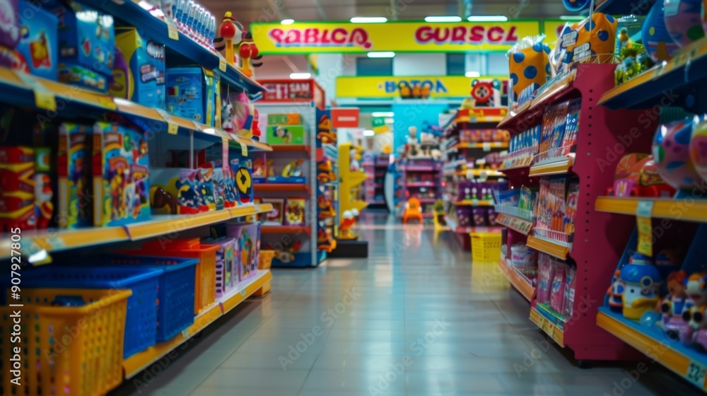 Blurred aisle in a toy store. Blurred aisle in a toy store.