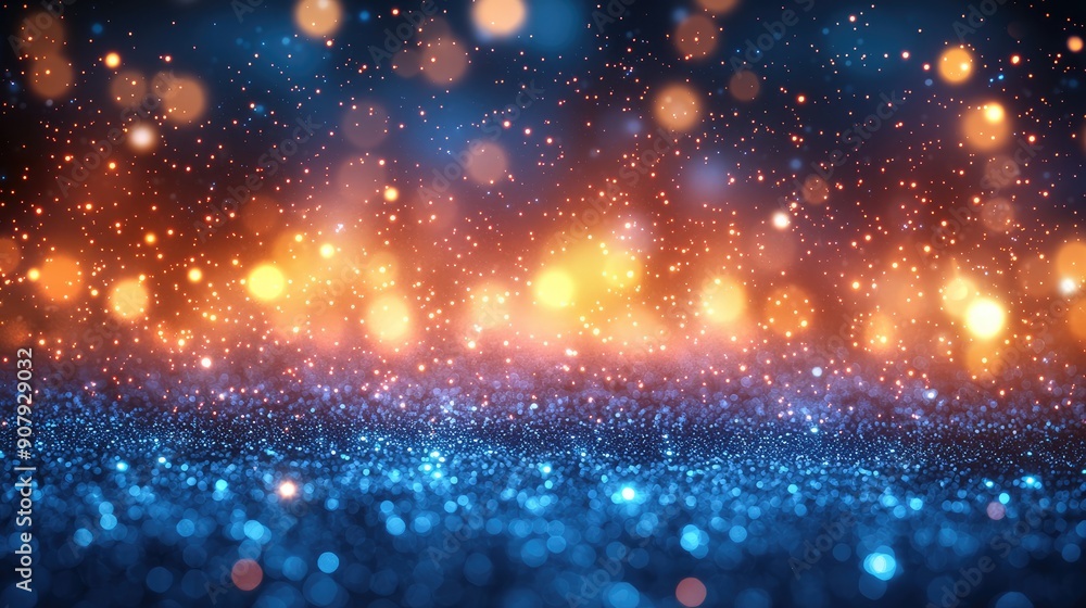 city blurring lights abstract circular bokeh on a blue background city blurring lights abstract circular bokeh on a blue background